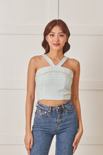 Load image into Gallery viewer, Rita Halter Tweed Crop Top
