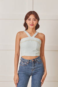 Rita Halter Tweed Crop Top