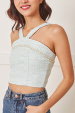 Load image into Gallery viewer, Rita Halter Tweed Crop Top
