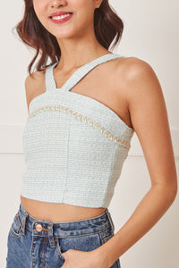 Rita Halter Tweed Crop Top