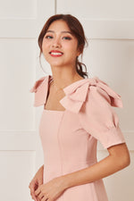 Load image into Gallery viewer, Zeline Midi Ribbon Midi Dress
