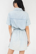 Load image into Gallery viewer, Ysa Pleated Denim Skirt
