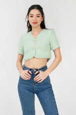 Load image into Gallery viewer, Stacey Tweed Button Down Top
