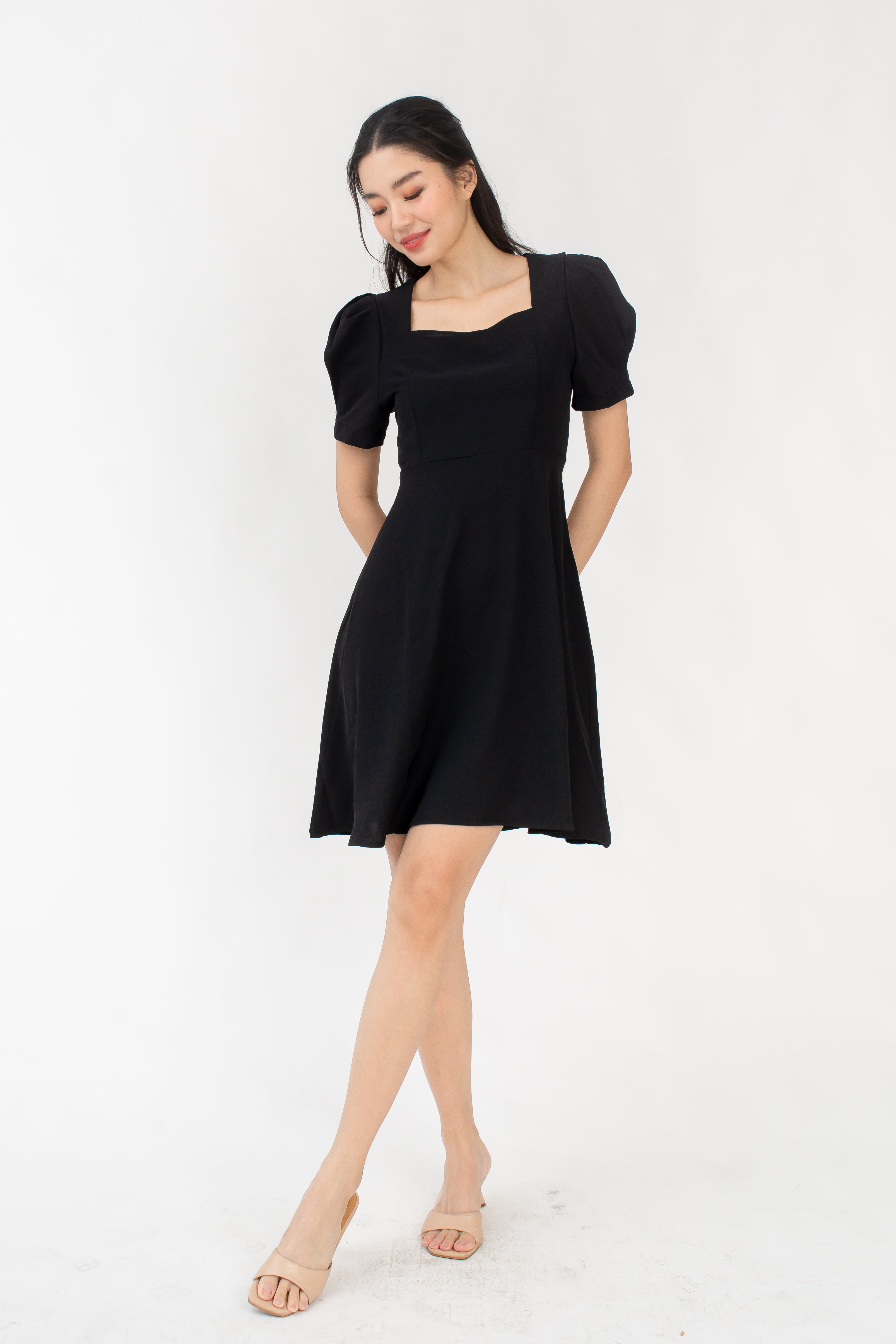 Rina Self Tie Back Ribbon Midi Dress