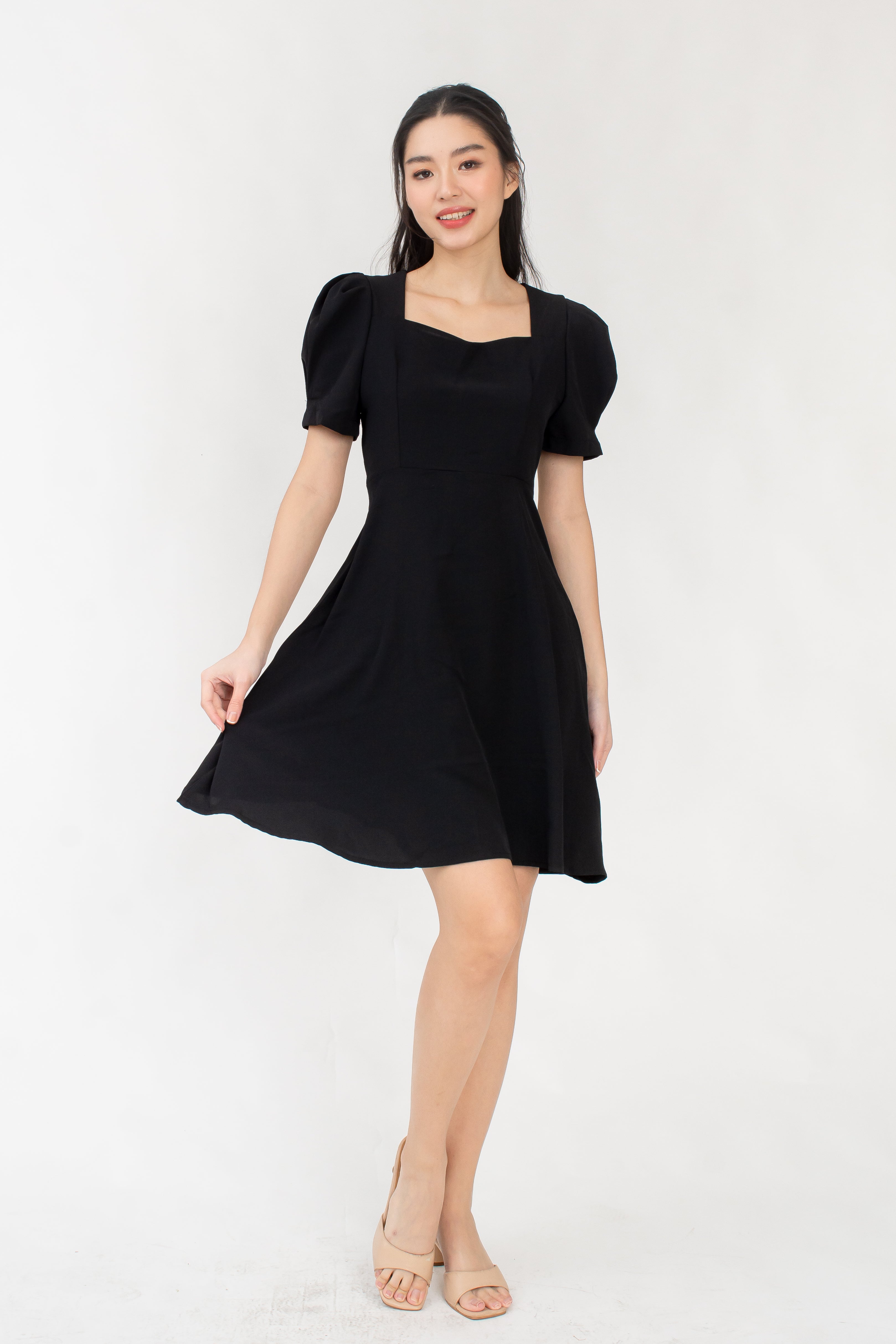 Rina Self Tie Back Ribbon Midi Dress