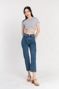 Molie Self Tie Ribbon Crop Top