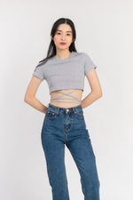 Load image into Gallery viewer, Molie Self Tie Ribbon Crop Top
