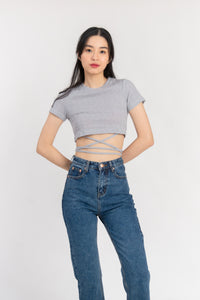 Molie Self Tie Ribbon Crop Top