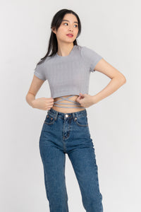 Molie Self Tie Ribbon Crop Top