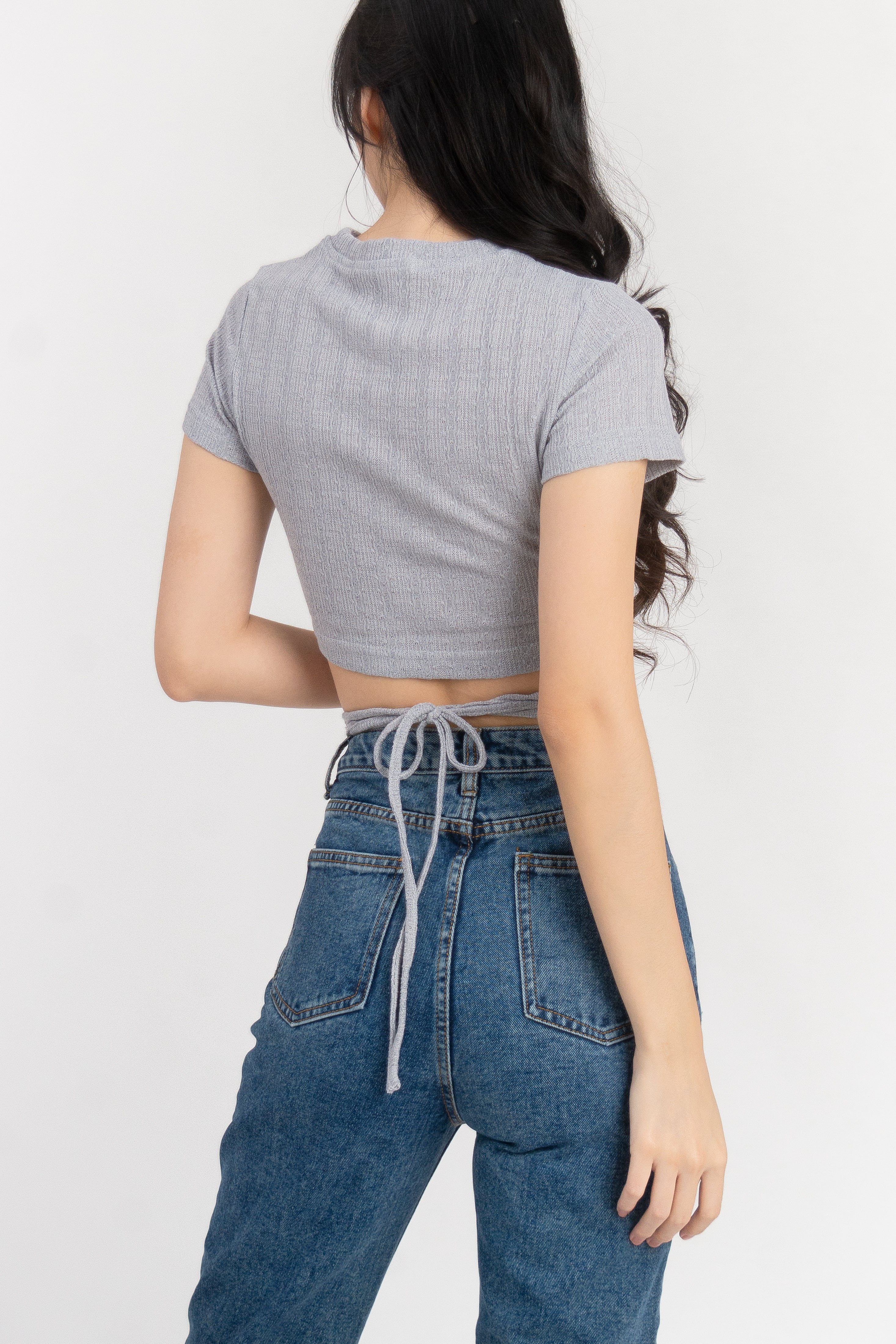 Molie Self Tie Ribbon Crop Top