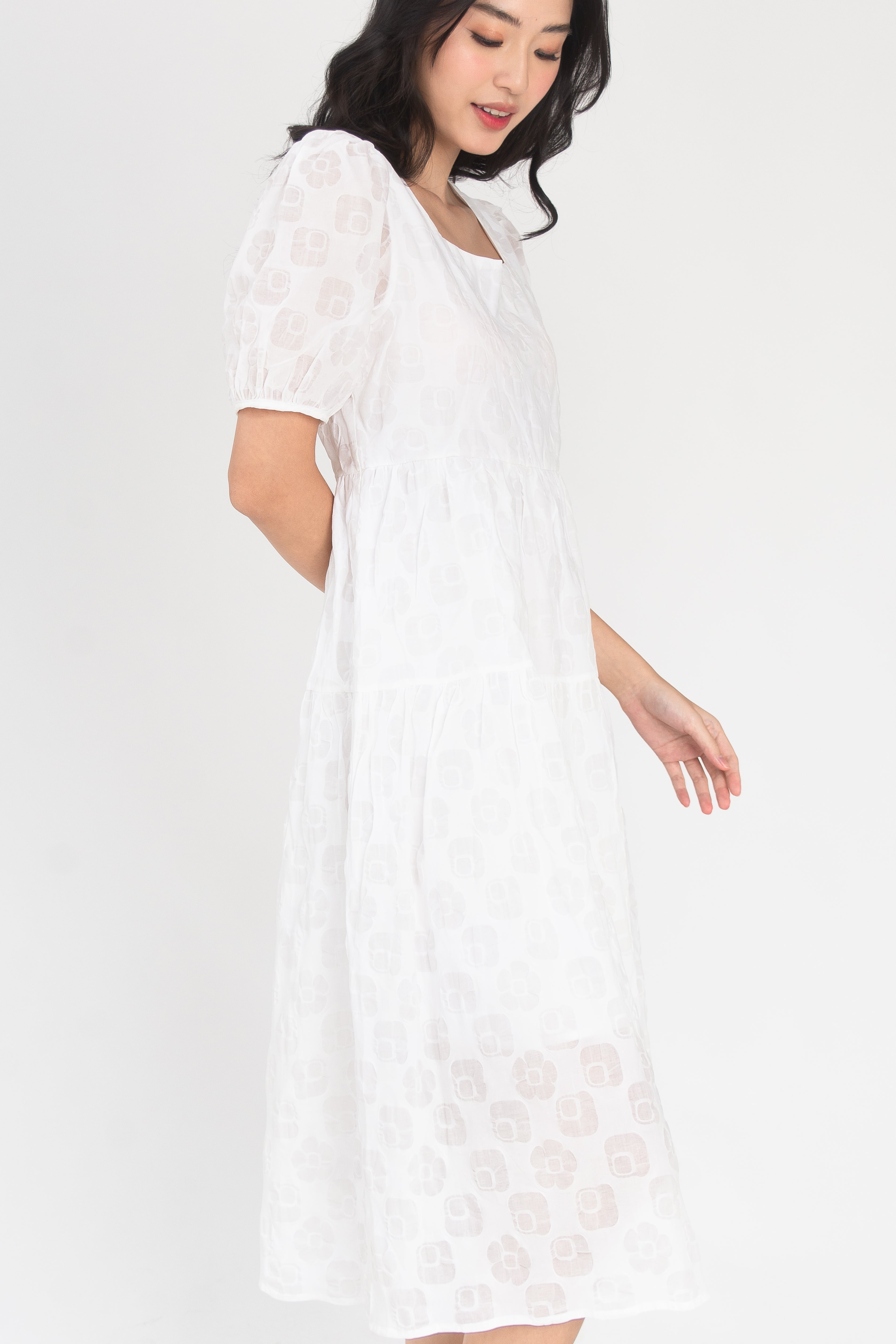 Vanessa Floral Broderie Midi Dress