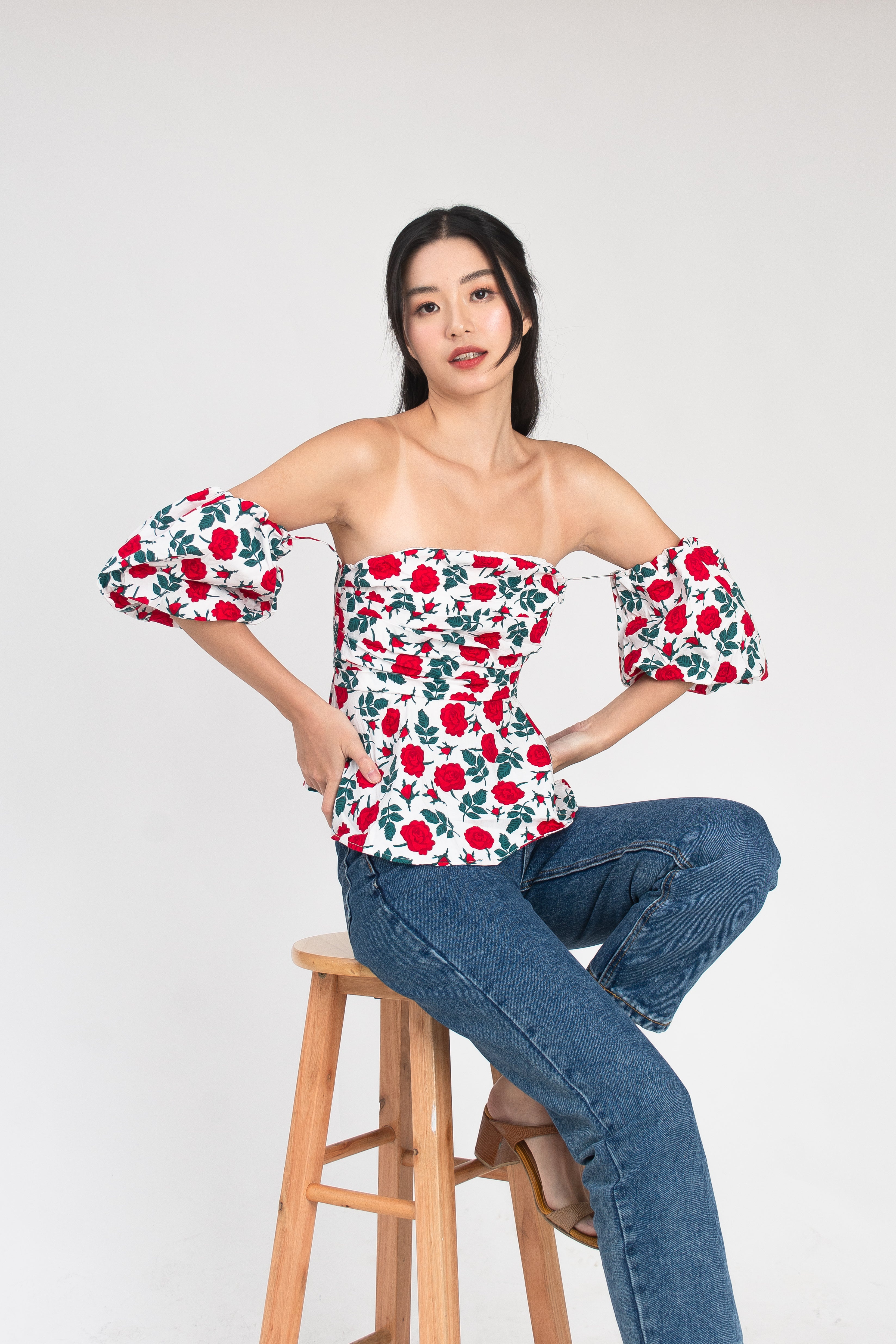 Tanisha Floral All Over Peplum Top