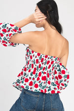 Load image into Gallery viewer, Tanisha Floral All Over Peplum Top
