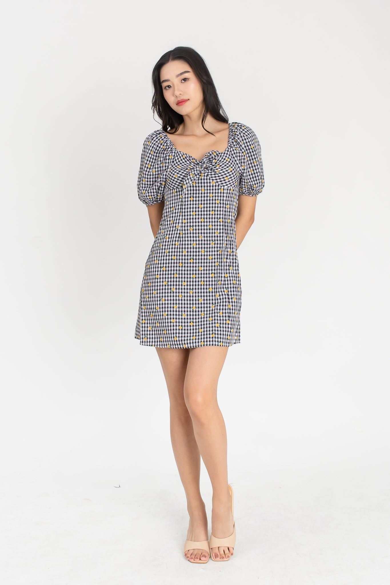 Shirlene Gingham Floral All Over Dress