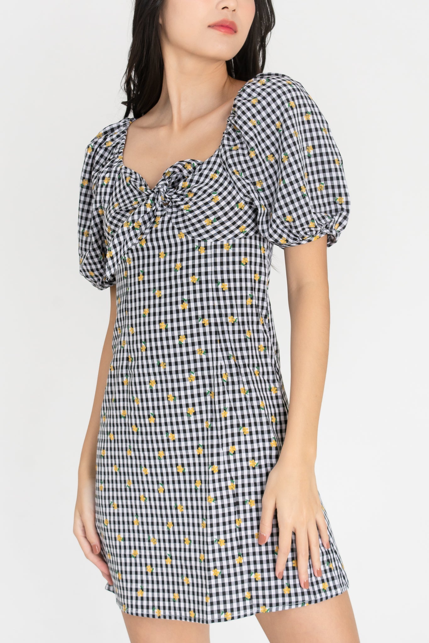 Shirlene Gingham Floral All Over Dress