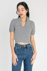 Triana Gingham Self Tie Ribbon Top