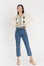 Load image into Gallery viewer, Lovie Floral Broderie Top in Orange
