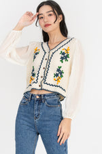 Load image into Gallery viewer, Lovie Floral Broderie Top in Orange
