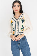 Load image into Gallery viewer, Lovie Floral Broderie Top in Orange
