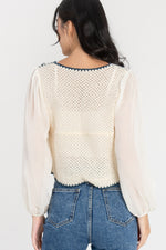 Load image into Gallery viewer, Lovie Floral Broderie Top in Orange
