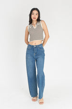 Load image into Gallery viewer, Zania Wide Leg Blue Denim Jeans
