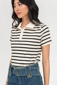 Amara Polo Stripes Top