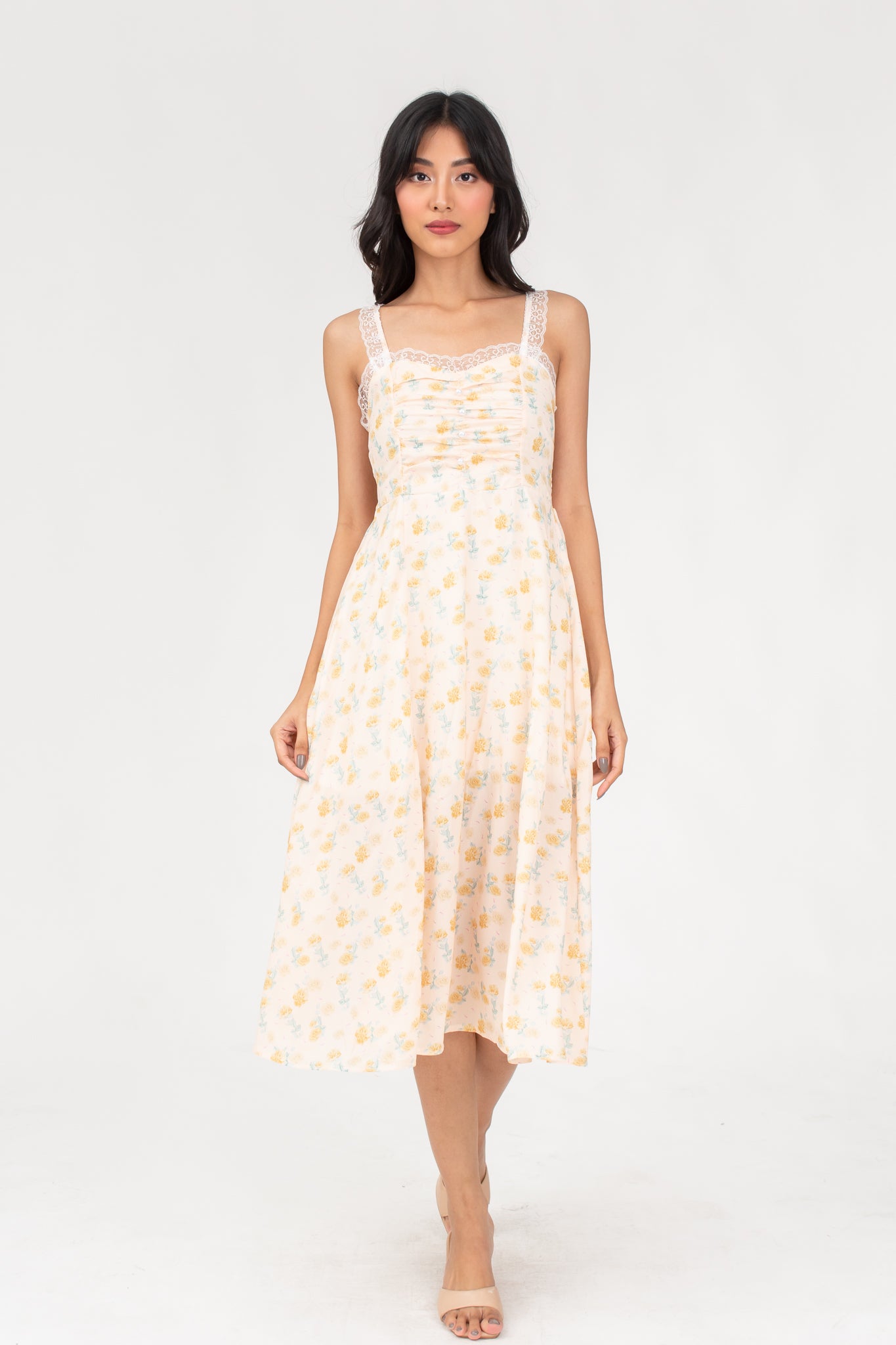 Noreen Sleeveless Floral Midi Dress