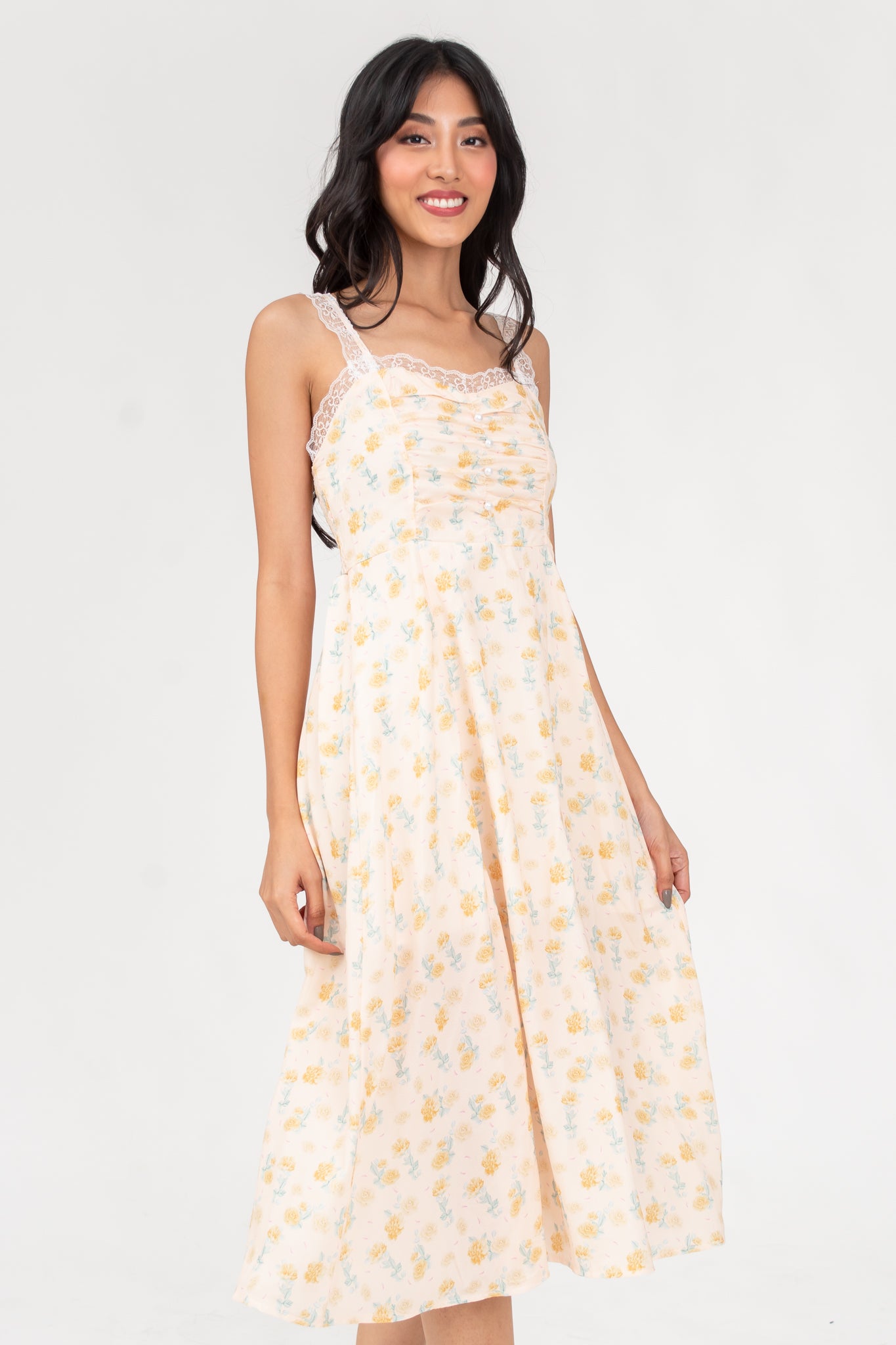 Noreen Sleeveless Floral Midi Dress