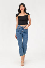 Load image into Gallery viewer, Safina Gold Chain Buckle Square Neck Crop Top
