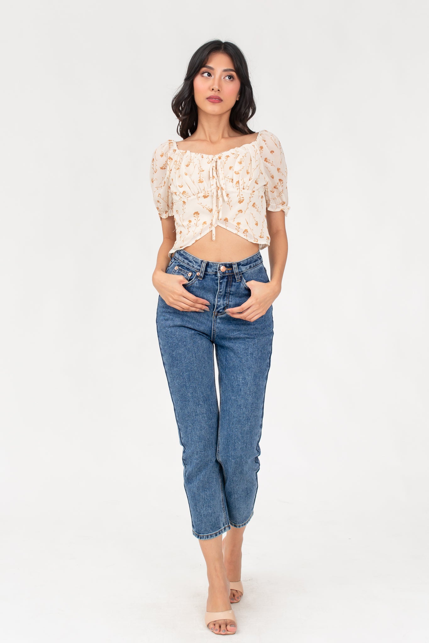 Raine Floral Sheer Crop Top