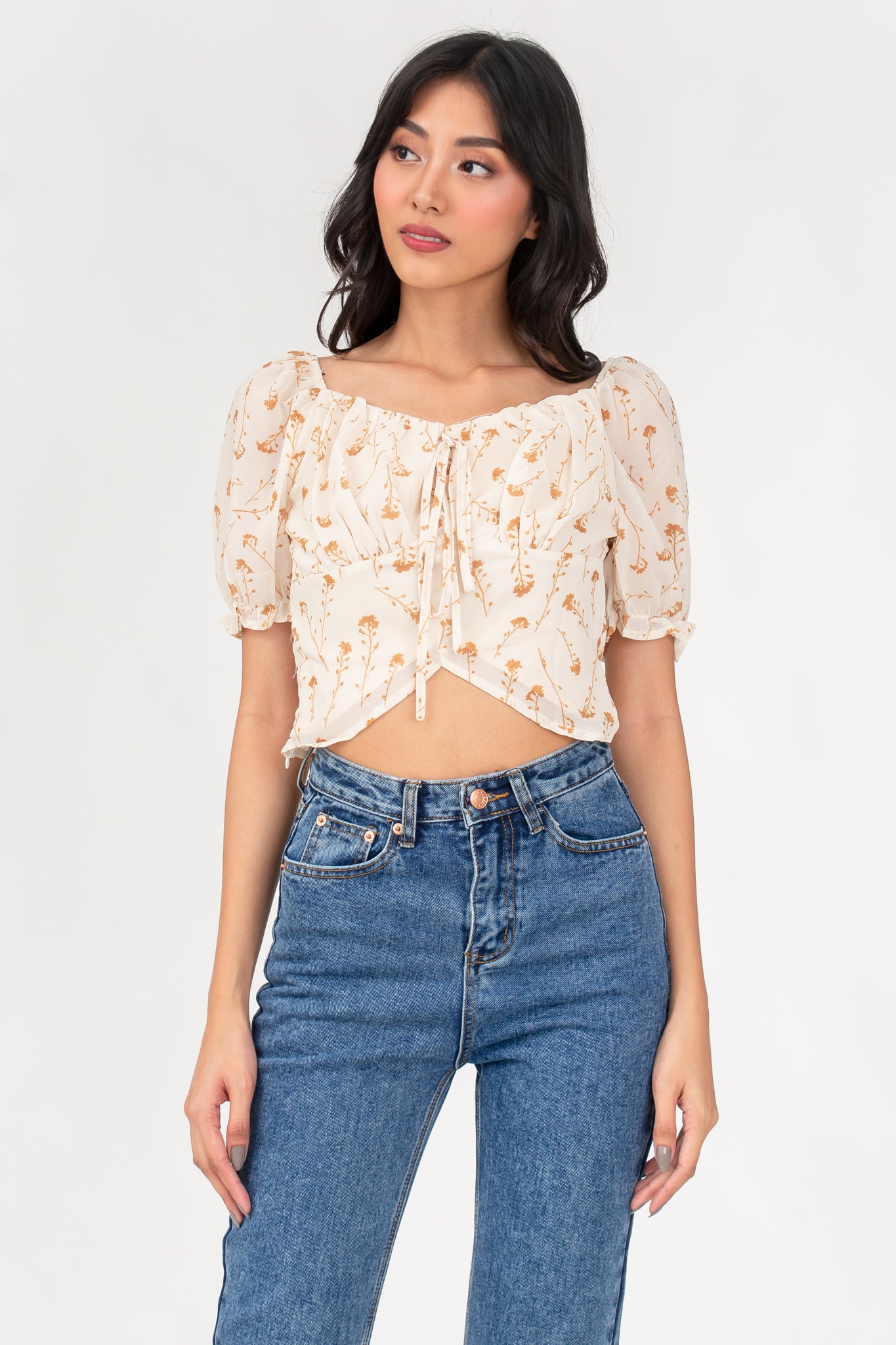 Raine Floral Sheer Crop Top