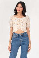 Load image into Gallery viewer, Raine Floral Sheer Crop Top
