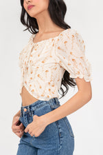 Load image into Gallery viewer, Raine Floral Sheer Crop Top
