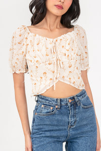 Raine Floral Sheer Crop Top