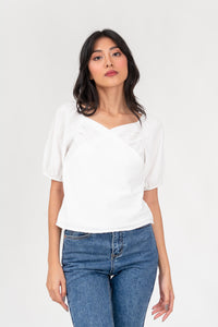 Ariah Sweetheart Top in White