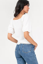 Load image into Gallery viewer, Ariah Sweetheart Top in White
