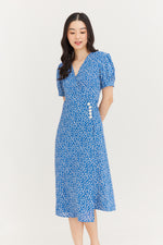 Load image into Gallery viewer, Madie Blue Floral Midi Dress
