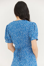 Load image into Gallery viewer, Madie Blue Floral Midi Dress
