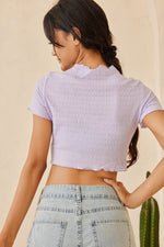 Load image into Gallery viewer, Bettina Button Down Crop Top in Purple
