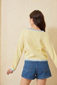 Myra Button Long Sleeve Knitted Top