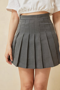 Tracie Gingham Pleated Skirt