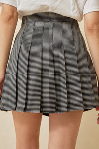 Tracie Gingham Pleated Skirt