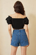 Load image into Gallery viewer, Abbie Puff Sleeves Crop Top
