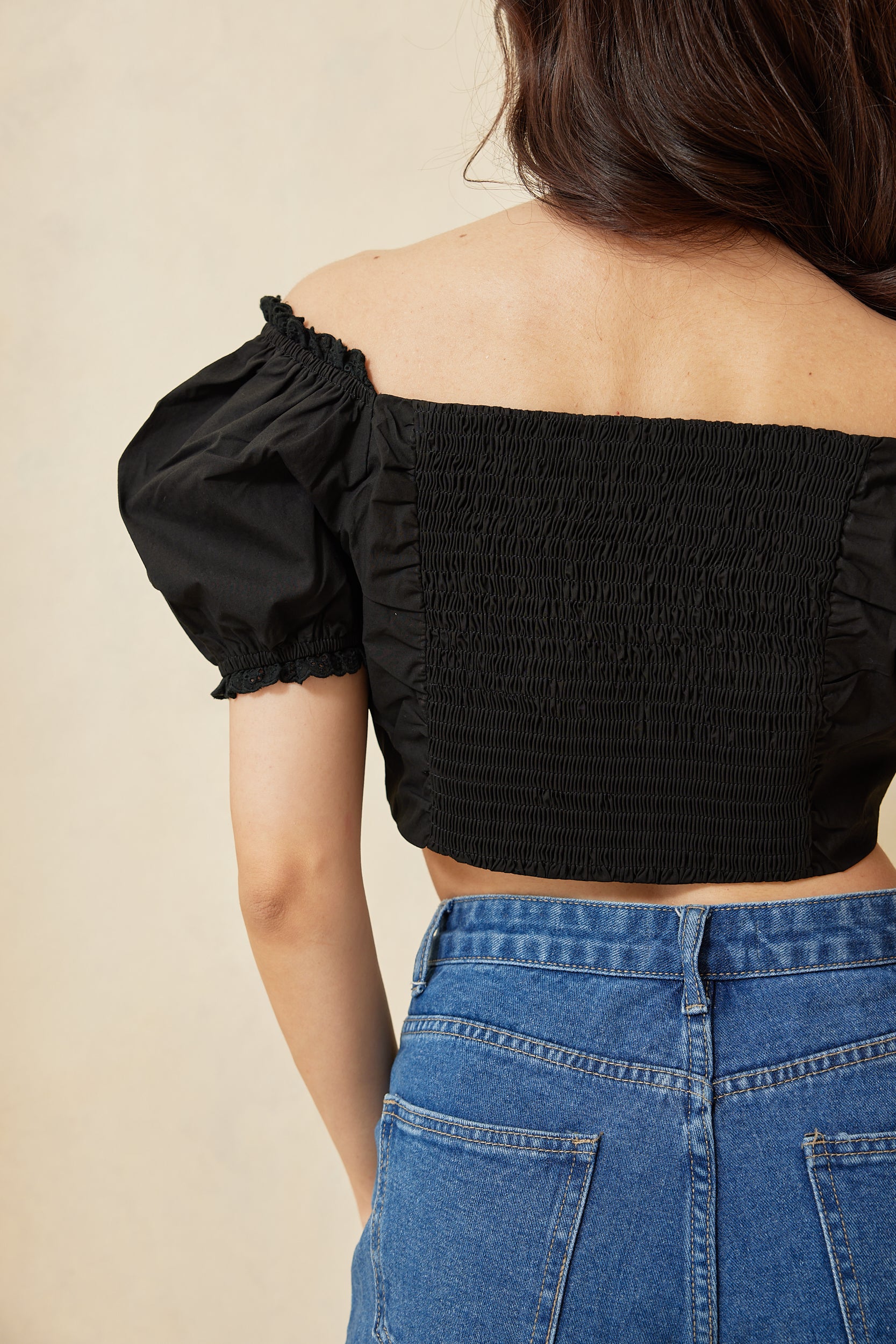 Abbie Puff Sleeves Crop Top