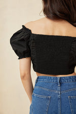 Load image into Gallery viewer, Abbie Puff Sleeves Crop Top
