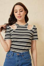 Load image into Gallery viewer, Sylvie Stripes Knitted Top
