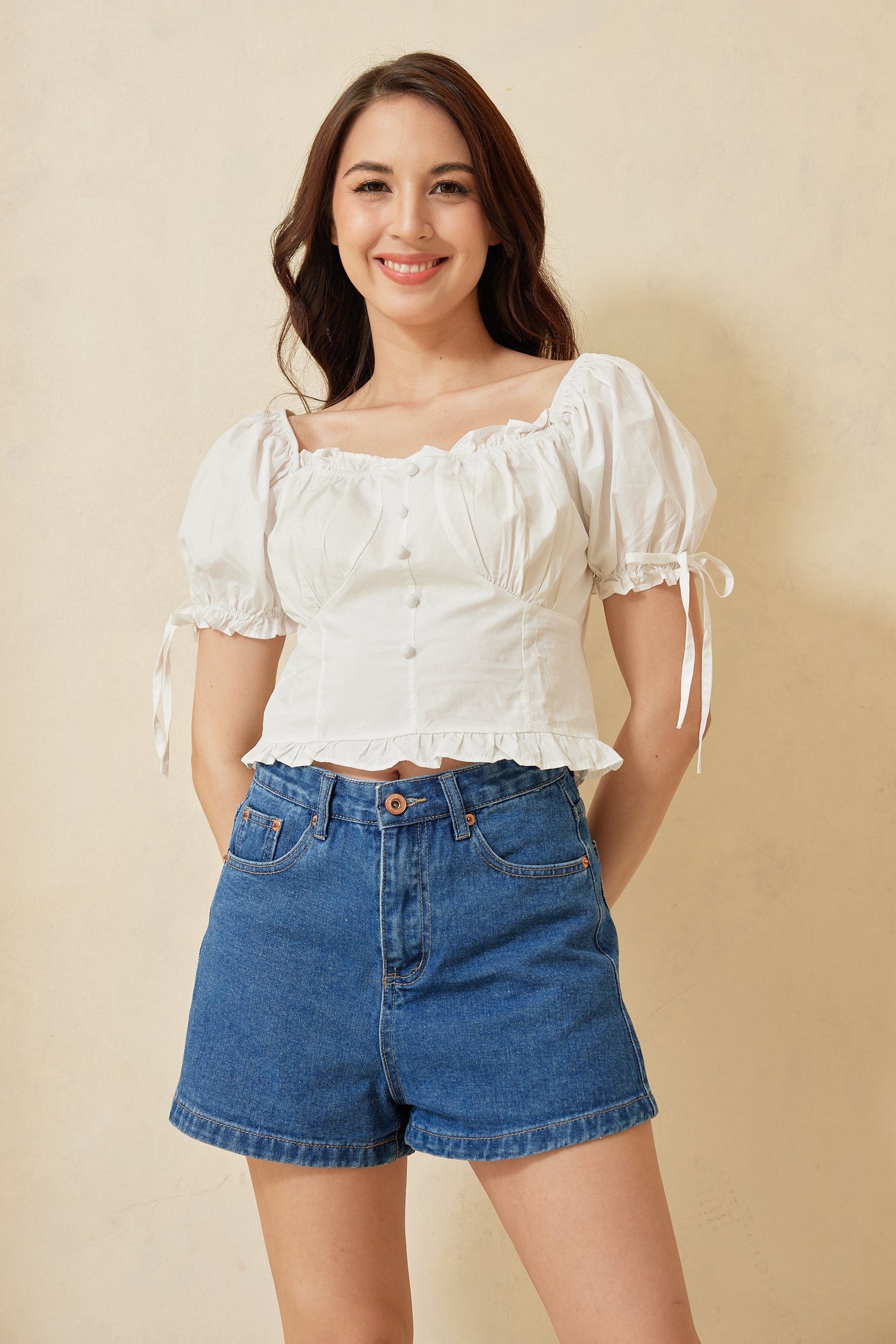 Toriee Puff Sleeves Crop Top