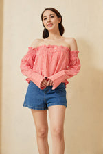 Load image into Gallery viewer, Auria Gingham Off Shoulder Top
