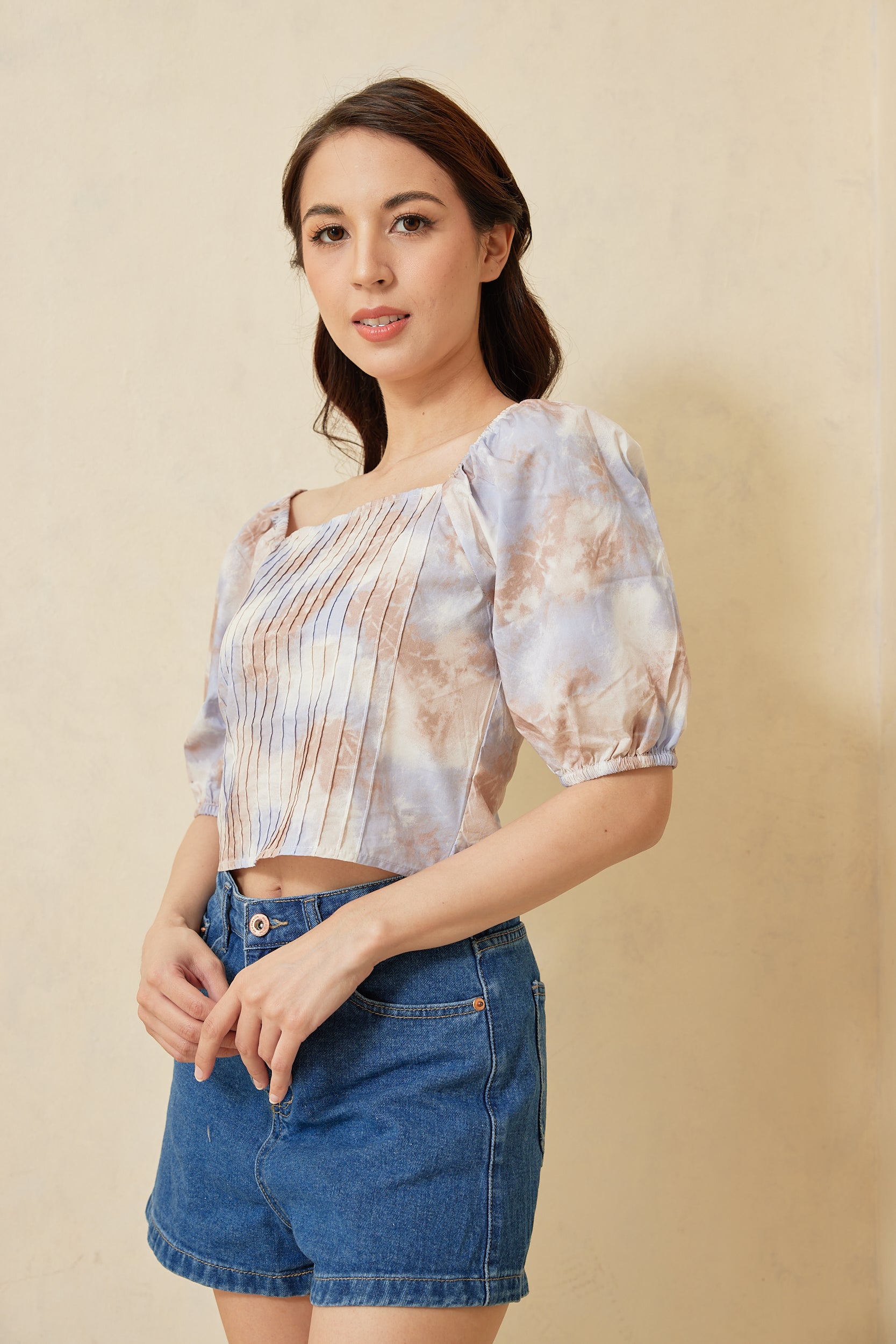 Angea Puff Sleeves Crop Top