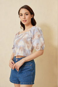 Angea Puff Sleeves Crop Top